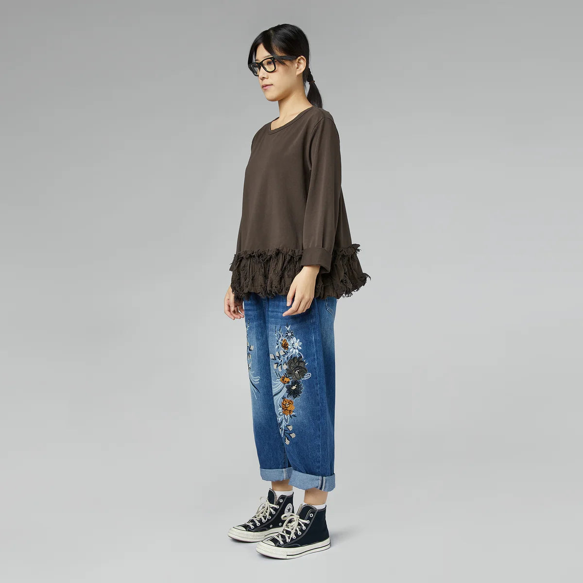 Dżinsy Baggy Wendy Trendy z haftem