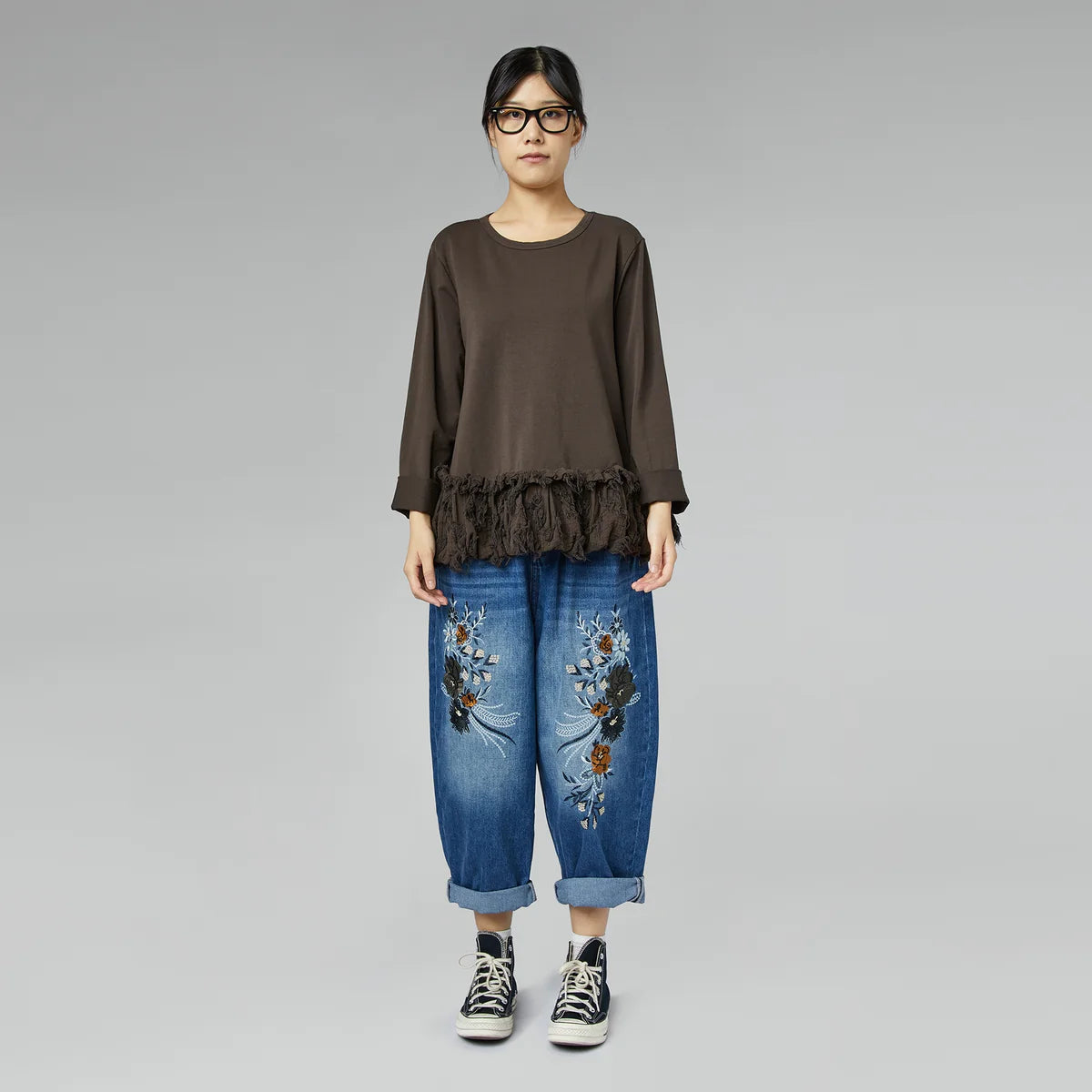 Dżinsy Baggy Wendy Trendy z haftem