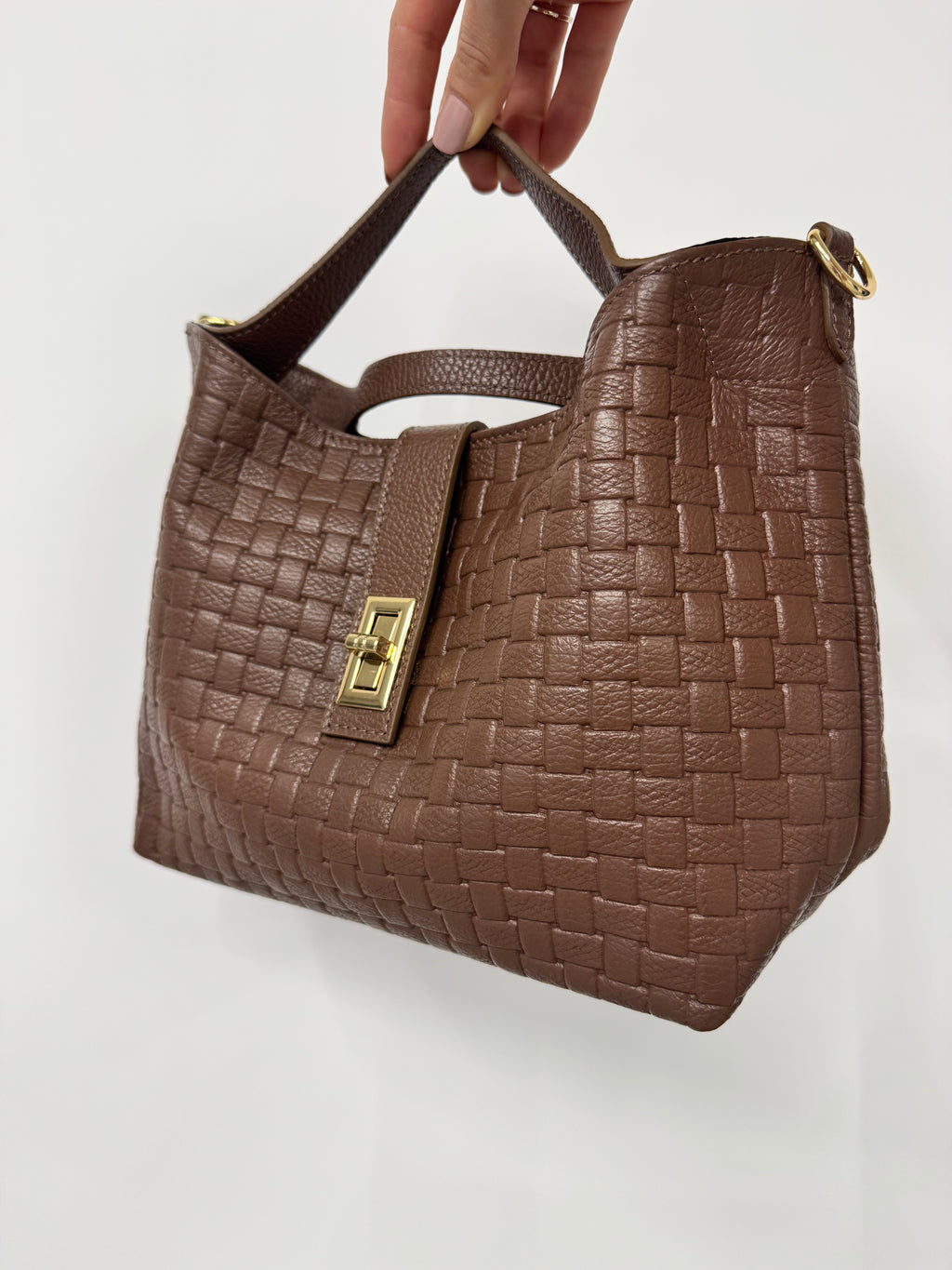 Torebka skórzana Chocolate Weave