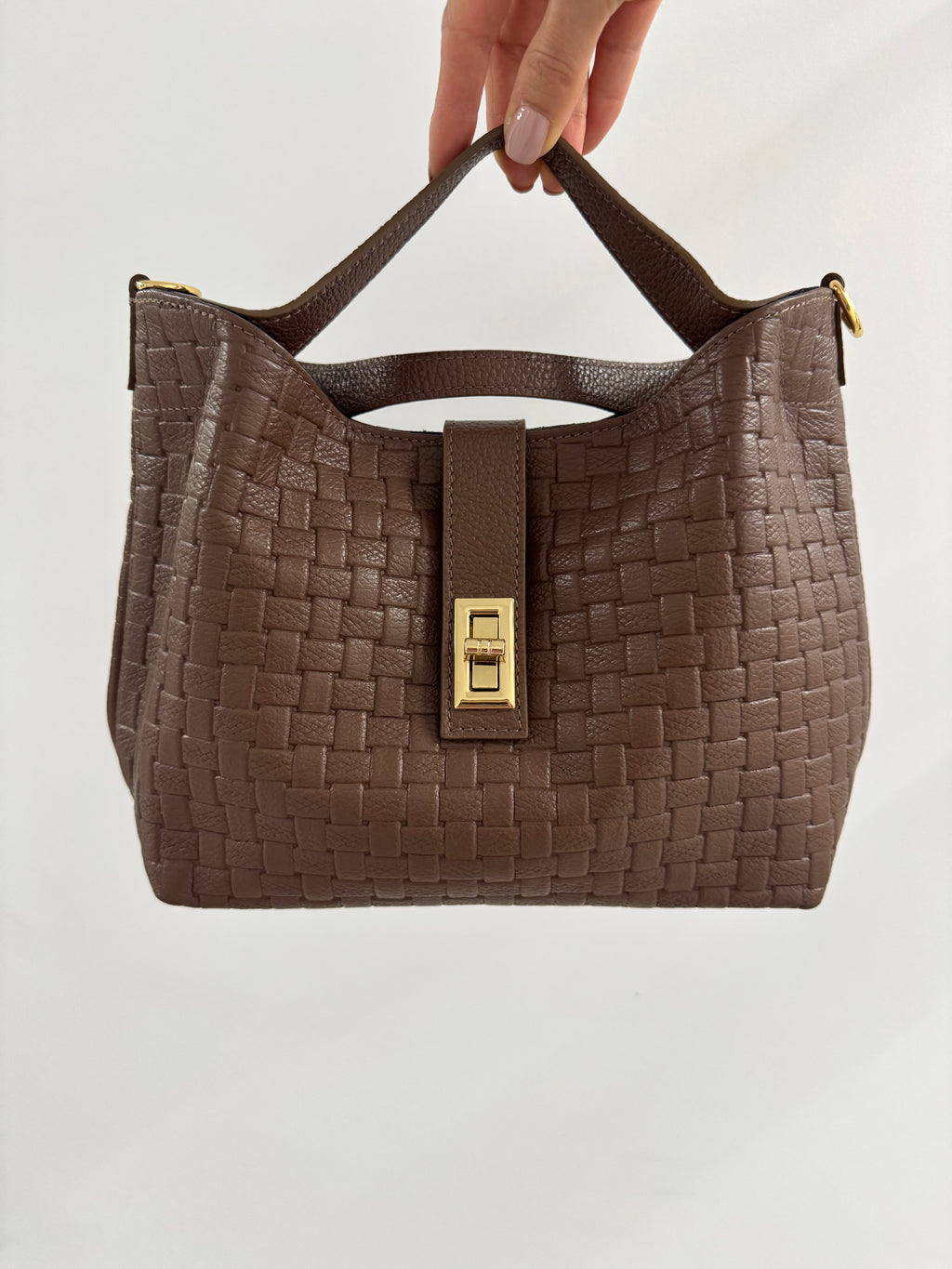Torebka skórzana Chocolate Weave