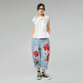 BAGGY JEANS Wendy Trendy z haftem w maki